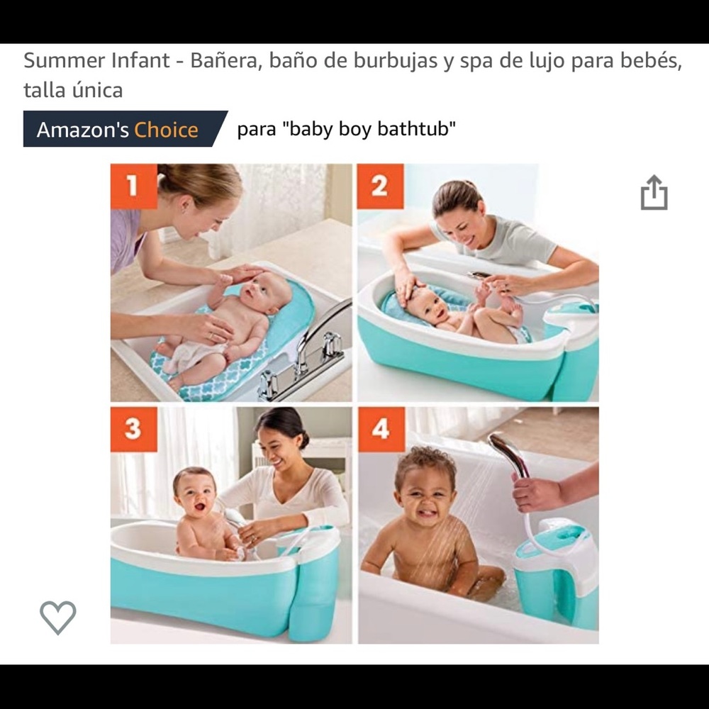 Summer Infant - Bañera, baño de burbujas y spa de lujo para bebés, talla única